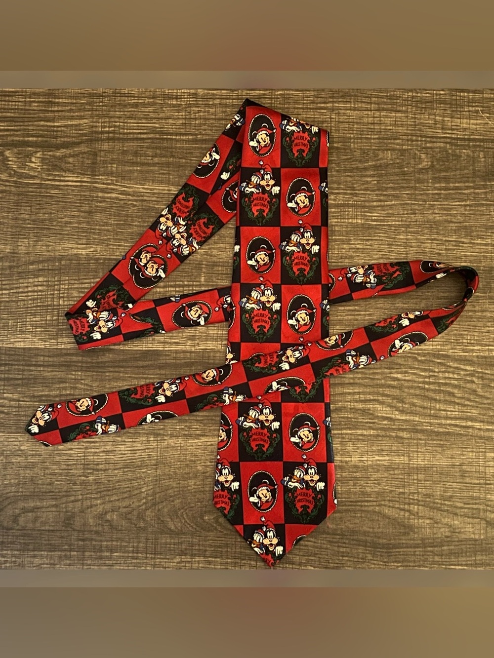 Disney Mickey Mouse Merry Christmas Holiday Theme Tie